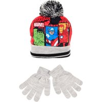 The AVENGERS Mütze & Schal Kinder Jungen Winter-Set Mütze Handschuhe (SET, 2-tlg) von The AVENGERS