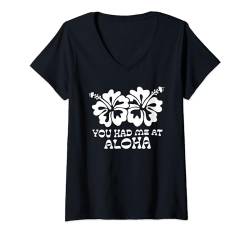 Damen Aloha T-Shirt mit V-Ausschnitt von The Aqua Cottage