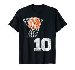 Vintage Basketball Trikot Nummer 10 T-Shirt Spielernummer T-Shirt von The Basketball Jersey Number Shirts