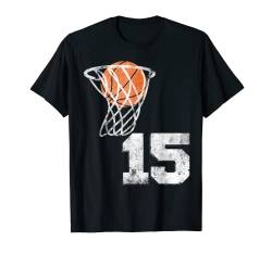 Vintage Basketball Trikot Nummer 15 T-Shirt Spieler Nummer T-Shirt von The Basketball Jersey Number Shirts