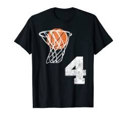Vintage Basketball Trikot Nummer 4 T-Shirt Spielernummer T-Shirt von The Basketball Jersey Number Shirts