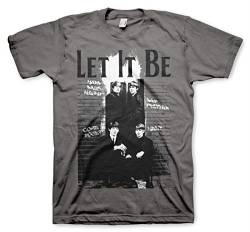 Offizielles Lizenzprodukt Beatles - Let It Be Herren T-Shirt (Dunkelgrau), XX-Large von The Beatles
