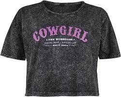 The BossHoss Cropped T-Shirt Oberteil Vintage Cowgirl - grau (S) von The BossHoss