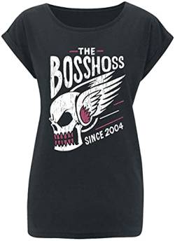The BossHoss Flying Skull Girl Shirt Frauen T-Shirt schwarz L 100% Baumwolle Fan-Merch, Streetwear von The BossHoss