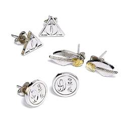 HARRY POTTER Symbols Damen Ohrringe Set Silber, único, Zink, Kein Edelstein von The Carat Shop