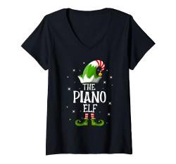 The Piano Elf Family Matching Group Christmas T-Shirt mit V-Ausschnitt von The Christmas Elf Family Holiday I'm The Elf