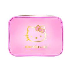 The Crème Shop Hello Kitty Perfect Pink Travel Case Iconic Design with Premium Vegan Faux Leather Spacious & Secure Zipper Closure Perfect Pink Color Durable for All Your Journeys, Pink / Gold von The Crème Shop