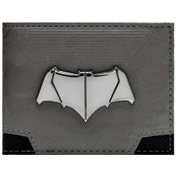 The Dark Knight Batman Dawn of Justice Batsuit Metall Emblem Geldbörse/Geldbeutel Klapp Ausweis & Kartenhalter, Silber von The Dark Knight