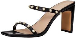 The Drop Avery Square Toe Two Strap High Heeled Sandalen, Black Pearl, 7.5 von The Drop