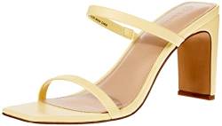 The Drop Avery Square Toe Two Strap High Heeled Sandalen mit Absatz, Pastellgelb, 39 EU von The Drop