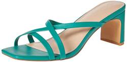 The Drop Damen Amelie Riemchensandalen mit Absatz und Karree-zehenpartie, Ultramaringrün, 37.5 von The Drop