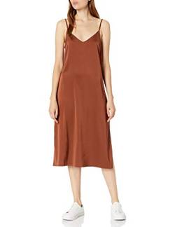 The Drop Damen Ana Midi-Kleid, V-Ausschnitt, seidiger Slip-Dress-Stil, Schildkrötenschale, XS von The Drop