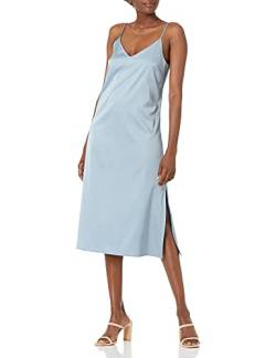 The Drop Damen Ana Silky Midi-Slip-Kleid mit V-Ausschnitt, Nebelblau., 5XL Große Größen von The Drop