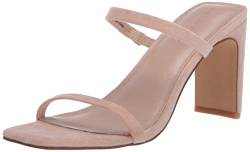 The Drop Damen Avery Square Toe Two Strap High Heeled Sandalen - Beige Naturfarben - Gr. 39 EU von The Drop