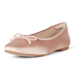 The Drop Damen Ballerinas Pepper mit Schleife, Blush Pink, 36 EU von The Drop
