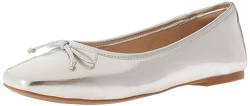 The Drop Damen Ballerinas Pepper mit Schleife, Silber, 37.5 von The Drop