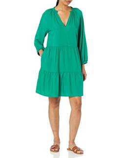 The Drop Damen @Caralynmirand Ruffle-neck Tiered Mini Dress, Ultramaringrün, XS von The Drop