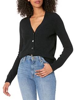 The Drop Damen Francine Cardigan mit V-Ausschnitt und Knopfleiste, kuscheliges Design, Schwarz, XL von The Drop