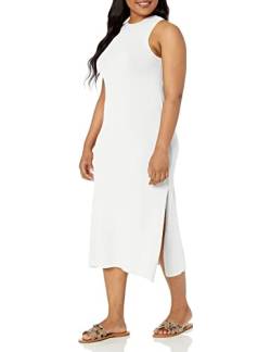 The Drop Damen Gabriela Maxikleid mit hohem Halsausschnitt, A-Linie, Seitenschlitz, Whisper White, Large von The Drop