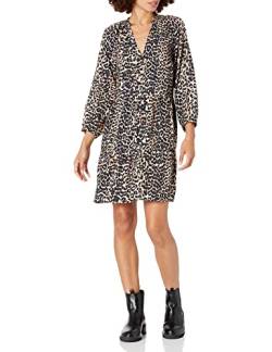 The Drop Damen Gestuftes Minikleid mit Rüschenausschnitt von @caralynmirand, Leopardenmuster, 5XL Große Größen von The Drop