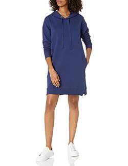 The Drop Damen Iona Mini-Sweatshirtkleid mit Kapuze und langen Ärmeln, Navy Blau, S von The Drop