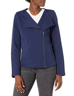 The Drop Damen Langärmelige Strick-Bikerjacke von @caralynmirand, Marineblau, L von The Drop