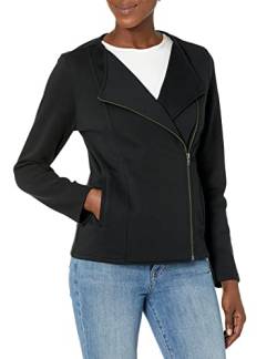 The Drop Damen Langärmelige Strick-Bikerjacke von @caralynmirand, Schwarz, XS von The Drop