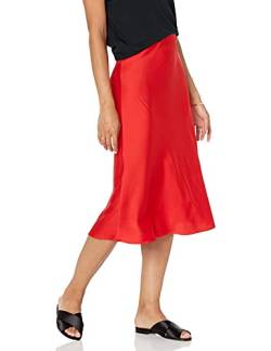 The Drop Damen Maya Rock, seidiger Slip-Skirt-Stil, Rot, S von The Drop