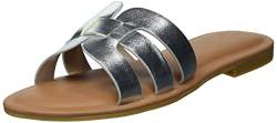 The Drop Damen Monika Flat H-band Slide Sandal Flat Sandal, Silber, 37.5 EU (7.5 US) von The Drop