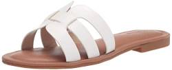 The Drop Damen Monika Flat H-band Slide Sandal Flat Sandal, Weiß, 36 EU (5 US) von The Drop