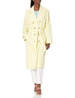 The Drop Damen Noa Trench Coat, Pastellgelb, XS von The Drop