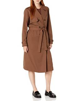 The Drop Damen Noa Trenchcoat, Kaffeebohnen, 4XL Große Größen von The Drop