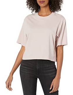 The Drop Damen Sydney T-Shirt, kurzer Cropped-Stil, Rundhalsausschnitt, Eisrosa, M von The Drop