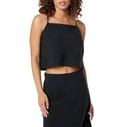 The Drop Helia Relaxed Cropped Tank Top Tanktop, Off-Black, M von The Drop