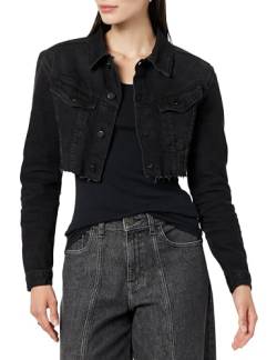 The Drop Jeansjacke für Damen, Nami Ultrakurz geschnitten, Schwarz (Faded Carbon), 3XL Große Größen von The Drop