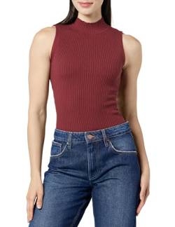 The Drop Karolina Sleeveless Ribbed Mock-Neck Sweater Fashion-t-Shirts, Ziegelrot, S von The Drop