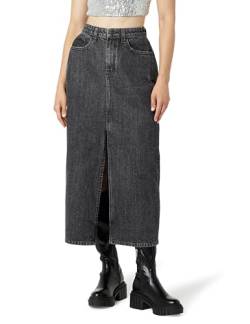 The Drop Women's Dixon Denim Column Skirt , Faded Carbon, 3XL Große Größen von The Drop