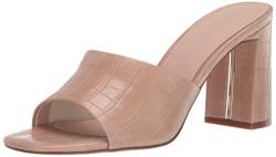 The Drop Women's Pattie High Block Heeled Mule Sandal, Natural Embossed Croc, 5 von The Drop