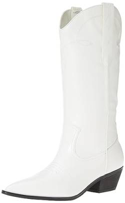 The Drop Women's Westernstiefel Ace mit mittelhohem Schaft, Weiß, 41 von The Drop