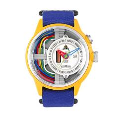 The ElectricianZ CableZ 45mm Quarz Nylon Hell Blau Gelb Elektrisch Herren Uhr von The Electricianz