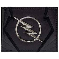 The Flash Zoom Emblem Jay Garrick Metal Bolt Emblem Geldbörse/Geldbeutel Bi-Fold ID & Card Holder, Schwarz von The Flash