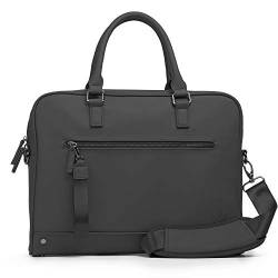 The Friendly Swede Laptoptasche 13 Zoll, minimalistische Arbeitstasche, Businesstasche, Aktentasche Herren und Damen, Veganes PU - VRETA - mit Schultergurt (Schwarz) von The Friendly Swede