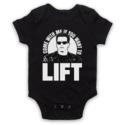 Arnold Schwarzenegger Come with Me If You Want to Lift Babystrampler, Schwarz, 3-6 Monate von The Guns Of Brixton