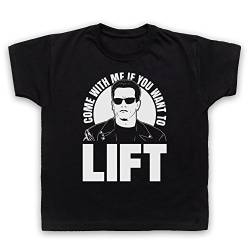 Arnold Schwarzenegger Come with Me If You Want to Lift Kinder T-Shirt, Schwarz, 5-6 Jahren von The Guns Of Brixton