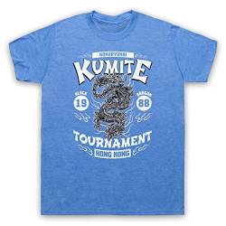 Bloodsport Kumite 1988 Black Dragon Tournament Herren T-Shirt, Jahrgang Blau, Medium von The Guns Of Brixton