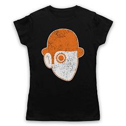 Clockwork Orange Droog Face Damen T-Shirt, Schwarz, Large von The Guns Of Brixton