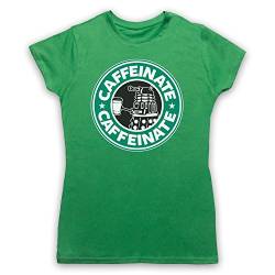 Dr Who Dalek Parody Caffeinate Damen T-Shirt, Grun, Medium von The Guns Of Brixton