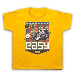 Easy Rider Take It Easy Kinder T-Shirt, Gelb, 3-4 Jahren von The Guns Of Brixton
