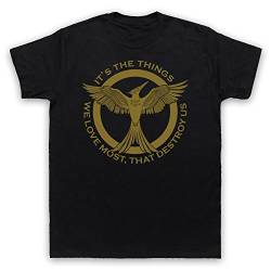 Hunger Games Mockingjay Things We Love Most Destroy Us Herren T-Shirt, Schwarz, XL von The Guns Of Brixton