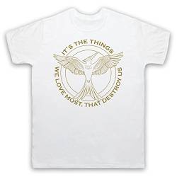 Hunger Games Mockingjay Things We Love Most Destroy Us Herren T-Shirt, Wei¤, Large von The Guns Of Brixton